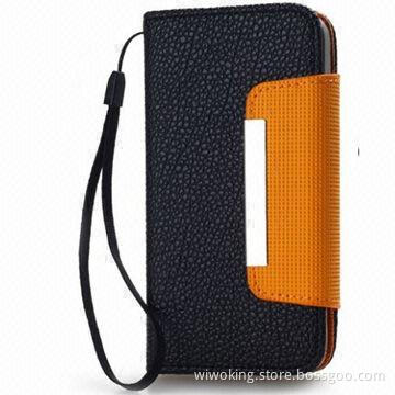 Leather Wallet Case for iPhone 4/4S, 5, Available in Various Colors